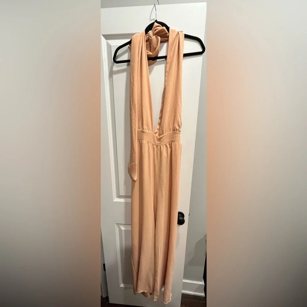 NWT Parisian multi-way tie peach Jumpsuit OS fits M-XL - Picture 11 of 14